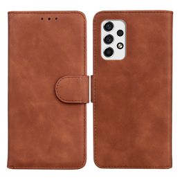 Huid Feel Portefeuille PU Lederen Gevallen voor Motorola G G200 G51 G71 G31 G41 Moto G Pure Power 2022 E20 E30 E40 Fashion Plain Retro Vintage Kaarthouder Flip Cover Business Pouch