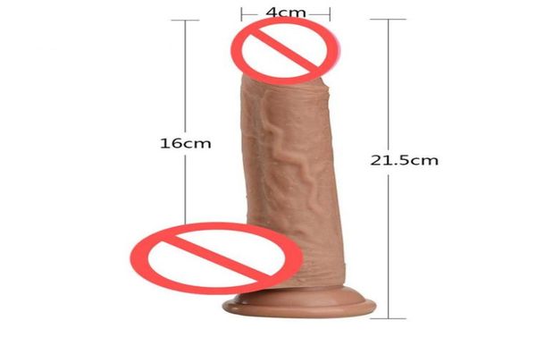 Sensación de piel pene realista Super enorme consolador de silicona con ventosa juguetes sexuales para mujer masturbación femenina Cock8231678