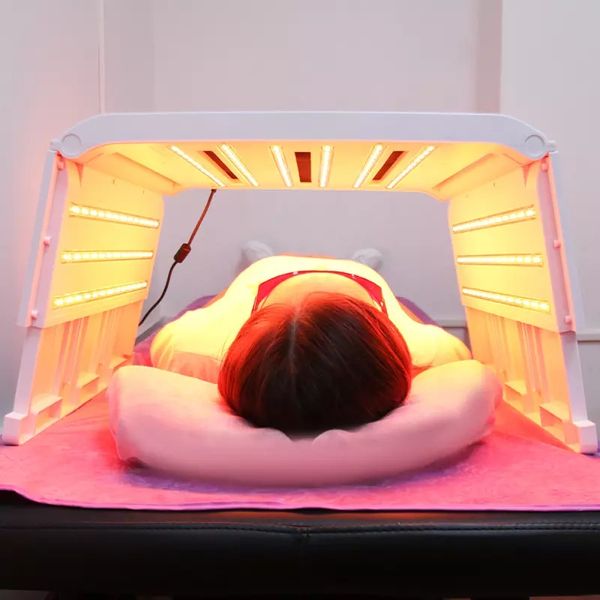 Rejuvenecimiento de la piel 7 colores Tratamiento del acné Spa Cuerpo Blanco Mini cápsula espacial Lámpara de calor infrarroja Terapia de luz LED facial Máquina de terapia PDT