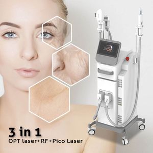 Huid Verjonging Verticaal 3 in 1 nd Yag laser ontharing machine IPL optische pijnloze tattoo -verwijderingsmachine