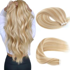 Extensions de cheveux à bande de trame de peau cheveux humains Remy 100g/40 pièces cheveux brésiliens ruban adhésif double face en extension noir brun blond piano 27/613 4/27 18/613