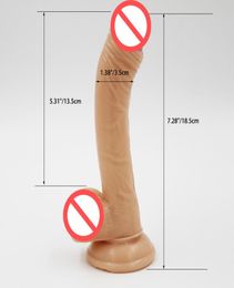 Skinfeeling 185 cm gros gode réaliste imperméable pénis flexible avec tige texturée et forte ventouse jouet sexuel pour femmes 7520581