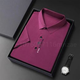 Polo d'été adaptation à la peau shortsleeved Business Casual Ice Silk Soft Breathable Abel Clothing Roupa 240403