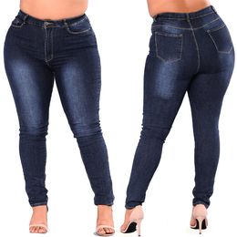 Skinny jeans leggings vrouwen hoge taille broek vrouwelijke casual grote tuin potlood slanke jeans donkerblauwe broek