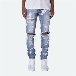 Jean skinny hommes pantalon en jean Streetwear Calca Masculina jean déchiré pour hommes détruit déchiré Slim Fit trou pantalon Male3343