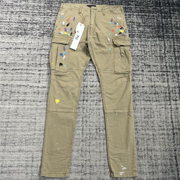 Jeans ajustados Biker rasgados Pantalones pitillo rectos delgados Jeans para hombre Jeans de diseñador Jeans morados Algodón gris Marca de tendencia para hombre Pantalón vintage Lágrimas de mezclilla para hombre Pantalones de mezclilla 30 38