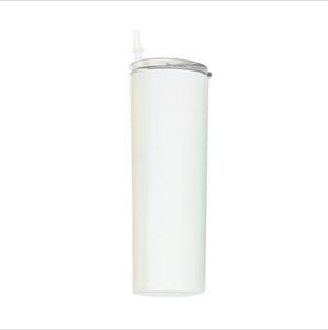 Vasos rectos Sublimación en blanco Taza delgada Recubrimiento de bricolaje Taza de aislamiento térmico Tazas de café con tapa Tazas de cerveza de paja ENVÍO MARÍTIMO LSK1624 -1