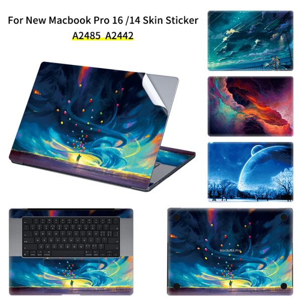 Couverture de peau de l'ordinateur portable Skins pour 2022 MacBookair 13.6 A2681 M2 / M1 Pro 2021 A2338 Autocollant décalal A2442 / A2485 Nouveau MacBook Pro14 / 16 Protection