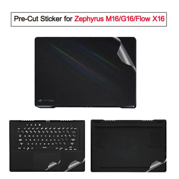 Skins Précut des empreintes antigone-digitales Film de couverture de peau d'autocollant en vinyle pour Asus Flow x16 GV601 GV601R 2023 Zephyrus G16 GU603 GU603Z M16 GU604