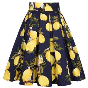 Rok 2021 Zomer Koreaanse hoge taille geplooide rokken Blue Gothic Sexy Cute Midi Lemon Skater Women JK Uniform Studenten Kleding Y2K 90S