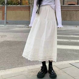 rok aline rokken vrouwen kanten witte middencalf lente preppy elegant tedere ontwerp vrije tijd mode college vrouwelijke retro harjuku nieuw