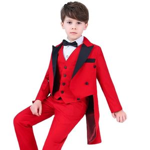 jupe enfants costume formel veste de mariage garçons robes costumes 4 pièces set veste de haute qualité + pantalon + chemises + à nœud papillon 3 ans 12 ans