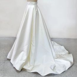 jupe Élégante jupe de mariée ivoire avec train sur mesure robe de bal Maxi soirée jupe duchesse Satin longue jupe de mariage Saia Longa