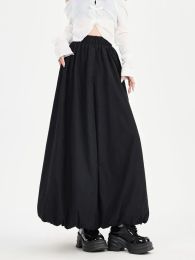 jupe GUUZYUVIZ noir bourgeon Parachute jupes pour femme japonais Y2k mode Hatajuk décontracté ample Aline robe de bal Jupe Longue Jupe Longue
