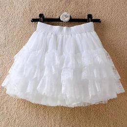 Jupe short en dentelle douce Harajuku Y2k, jupe Tutu japonaise Lolita dansante pour femmes, jupe multicouche en dentelle et maille gâteau