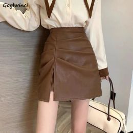 jupe Jupes taille haute femmes automne rétro Ulzzang Slim Allmatch Faldas amis bureau dame vêtements Simple pur fête Mini bas