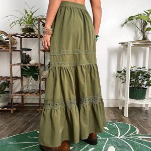 rok Dames maxi rok A Shape Dames zomerrok Losvallende plooirok Boho-stijl Hoge taille Vintage vakantie-outfit