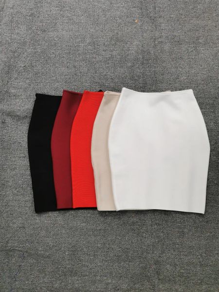 Falda envío gratis mujeres sexy bodycon negro blanco albaricoque vino tinto mini falda del vendaje 2022 falda lápiz de moda de diseñador