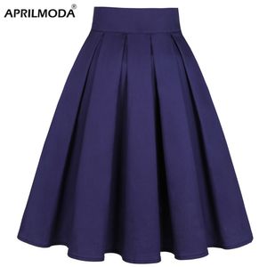 Rok vaste kleur blauw geplooide shcool y2k zomer hoge taille Koreaanse harajuku Japanse pinup retro vitage midi aline s 230321