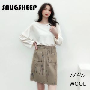 jupe tweed laine jupe femmes sexy femmes noir femme vêtements mode jupes luxe style japonais denim vintage sexys épais robe midi