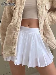 jupe Waatfaak tenue sportive jupe de tennis short blanc élégant Preppy blanc jupe plissée Mini noir Harajuku loisirs été 2021 noir