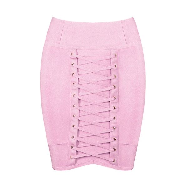 Falda Mujer Hot Short Elástico Rayón Vendaje Falda Mini Sexy Slim Tight Lápiz Night Club Party Candy Colores Rosa Desnudo Envío de la gota HL