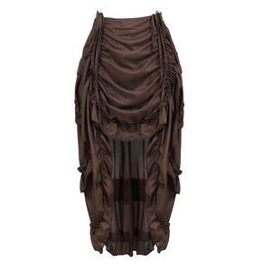 rok vrouwen steampunk gotische onregelmatige ruches piraten rok asymmetrische geplooide hoge lage dansen rokken plus size Halloween -kostuums