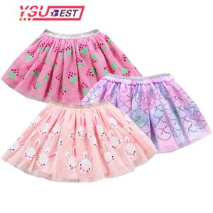 Rokken 1-7y baby tutu rok mode meisje print tutu rok voor meisjes regenboog pailletten rokken kinderen dans voile tutus meisje glanzende rok 230510