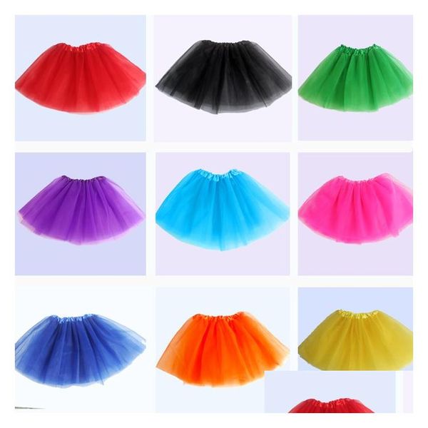 Jupes 14 Couleurs Top Qualité Bonbons Couleur Enfants Tutus Jupe Robes De Danse Doux Tutu Robe Ballet 3 Couches Enfants Pettiskirt Vêtements 1 Dh68Z