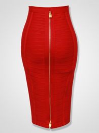 Jupes 16 couleurs Sexy solide fermeture éclair Orange bleu noir rouge jupe de pansement femmes élastique moulante été XL XXL crayon 58 cm
