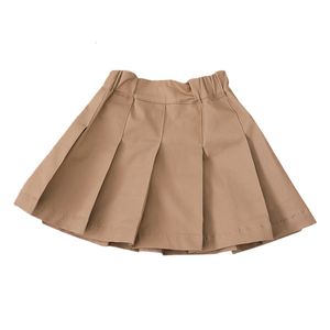 Faldas Minifalda de verano de 2 a 16 años para niñas, faldas tutú de color caqui de color sólido, ropa para estudiantes de moda, minifalda blanca para escuela adolescente 230328