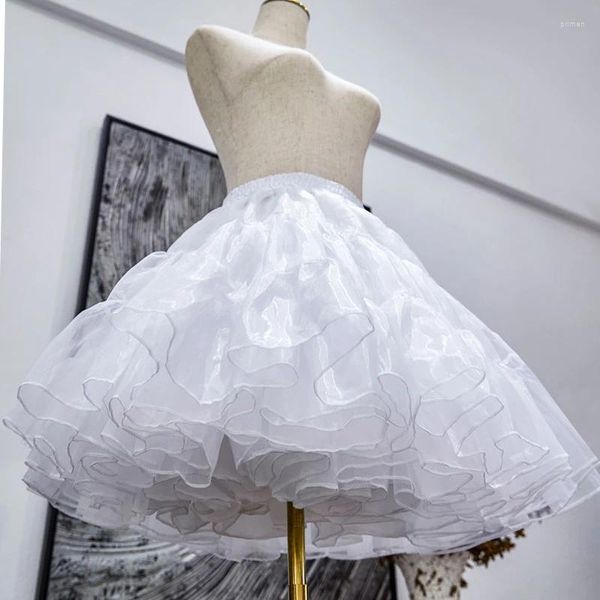 Jupes 2 couches Organza Jupon Fluffy Bubble Jupe Jupon Crinoline No Hoop Tutu Tulle pour les femmes rembourrées