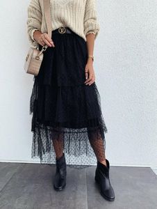 Jupes 2021 arrivée femmes fille Tutu jupe bal Crinoline fête Tulle plissé point maille pure élégant Chic mince décontracté