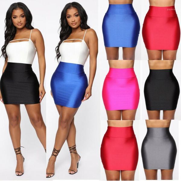 Jupes 2022 mode femmes sans couture Stretch serré Sexy moulante jupe solide court crayon maigre Mini 5 couleurs