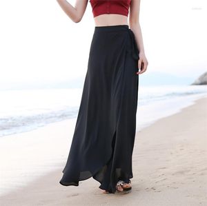 Rokken 2022 Leer lange maxi rok mode zomer strand chiffon feestvestidos faldas largas Saids de praia