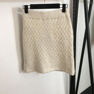 Jupes 2023 automne et hiver paillettes double poche dame style tricoté jupe en cachemire