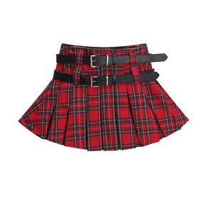 Jupes 2023 hautes taille A-line plaid plaid plissé jupes vêtements mini filles punk skirts shorts harajuku y2k kawaii skater d'été y240420