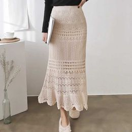 Jupes 2023 Coréen Nouvelles femmes gracieuses tricoter des jupes longues sexy