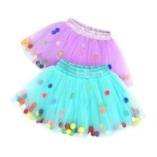 Jupes 2023 nouvelles couleurs fraîches enfants filles maille jupes princesse douce robe de bal solide fille Faldas été gaze bébé danse tutu jupe 0-6T T230301