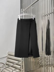 Jupes 2023 printemps et été femmes niche mode simple vent long style taille haute fente occidentale demi-jupe