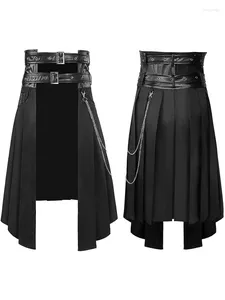 Jupes 2024 jupe féminine gothique médiévale Jacquard Steampunk élégant kilt ouvert avant harujuku burlesque frange traditionnel