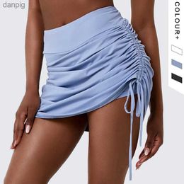 Skirts 2024 Nuevo anti-Glare Tennis Skirt Badminton Skirt Sports Falda corta para mujer Sucecar Carreteras Correos Y240508