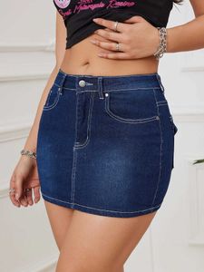 Jupes 2024 Summer Nouveau pour femmes High Elastic Denim Shorts mode serré et sexy couverture de hanche mini jupe Hot Girls Clothing S-2xl S2452755