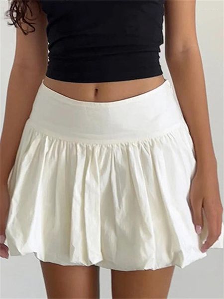 Jupes 2024 Mini jupe de jupe de jupe pour femmes Summer Low Rise Puffy Short A-Line Y2K esthétique HARAJUKU Vêtements