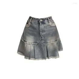 Jupes 2024 Jupe d'été féminine grande taille Spicy Girl Denim Y2k Streetwear Wrap-Around Hips Jean sexy Short Mini A Ligne