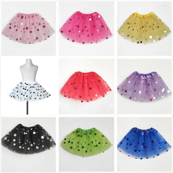 Jupes 3-8T enfants Sequin Dot Tutu jupe robe de bal enfants jupon fête danse filles princesse Mini gaze étoile plissée été