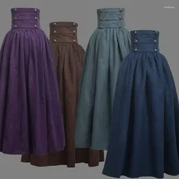 Jupes 4 couleurs vintage dame victorienne haute jupe à volants