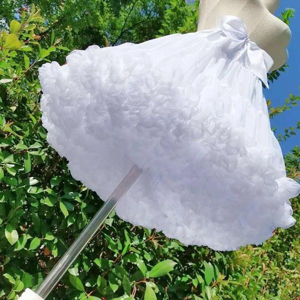 Jupes 45 cm Puille gonflée jupon blanc or organza jupt lolita faldas tutu nupe jupe crinoline mariage ballet danse pettiskirts