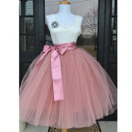 Rokken 6Layers 65cm mode tuLle geplooide tutu vrouwen lolita petticoat bruidsmeisjes zoete feest midi mini jurk 230110