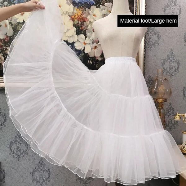 Jupes 70 cm Organza bouffante Long Jupe Femmes Tulle Crinoline Soft Offossing Petticoat For Wedding Evening Cosplay TUTU TUTUT
